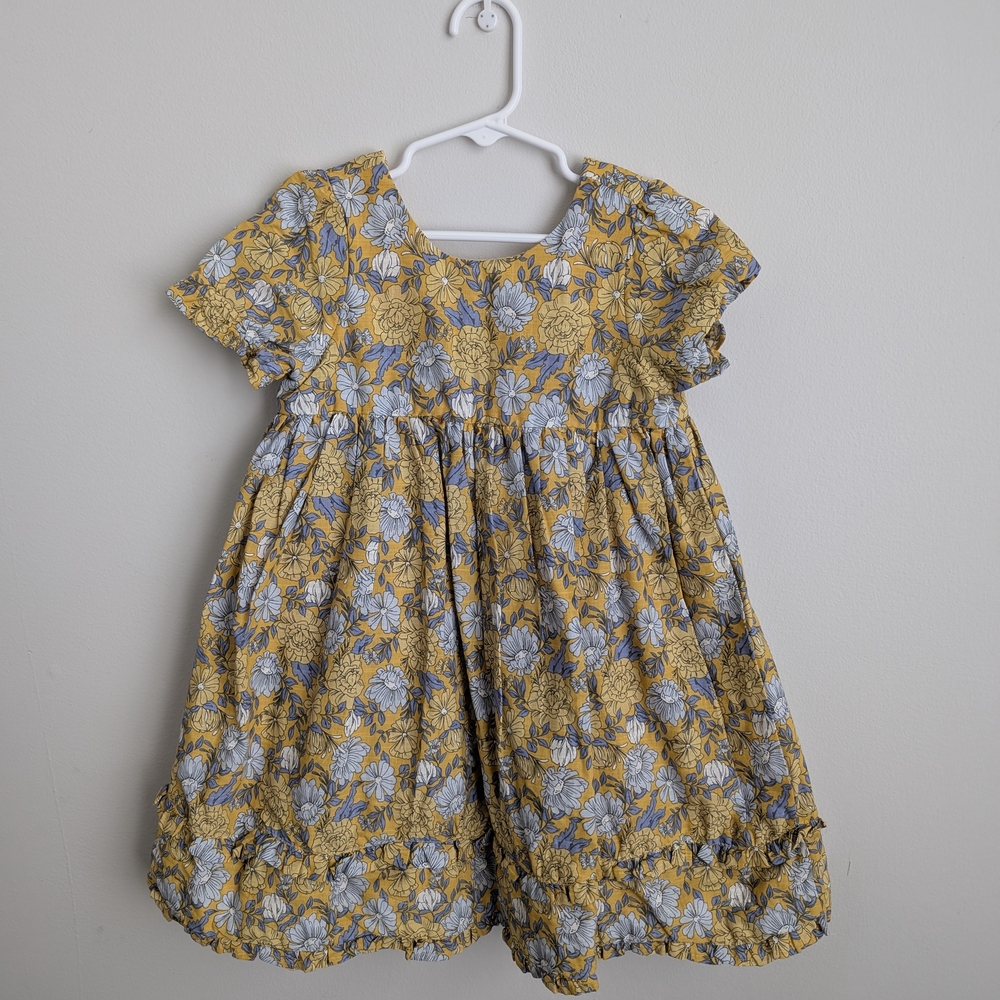 Floral Yellow and Blue Dress